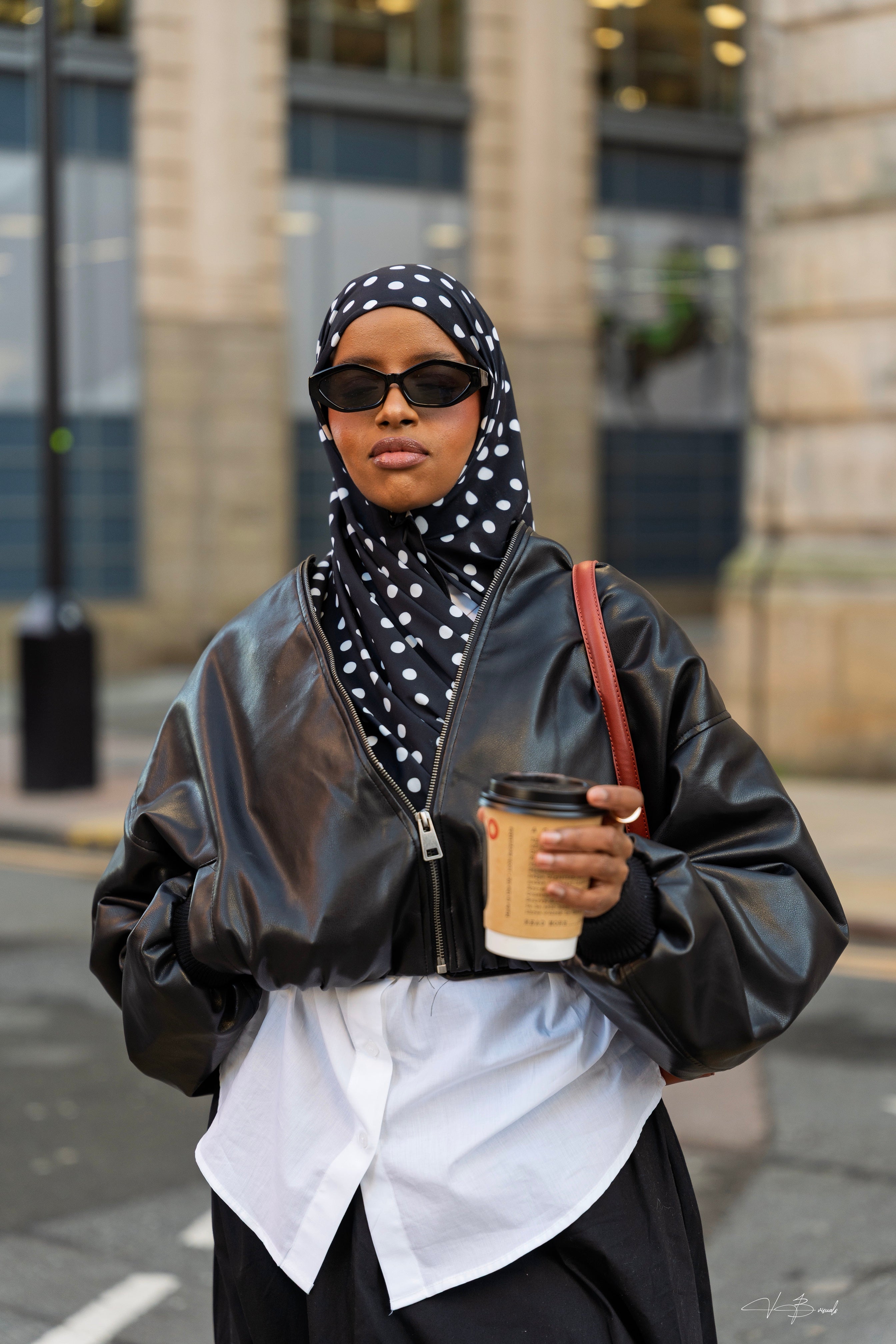 Dottie | Black and White Polka Dot Double-Sided Cotton Jersey Hijab