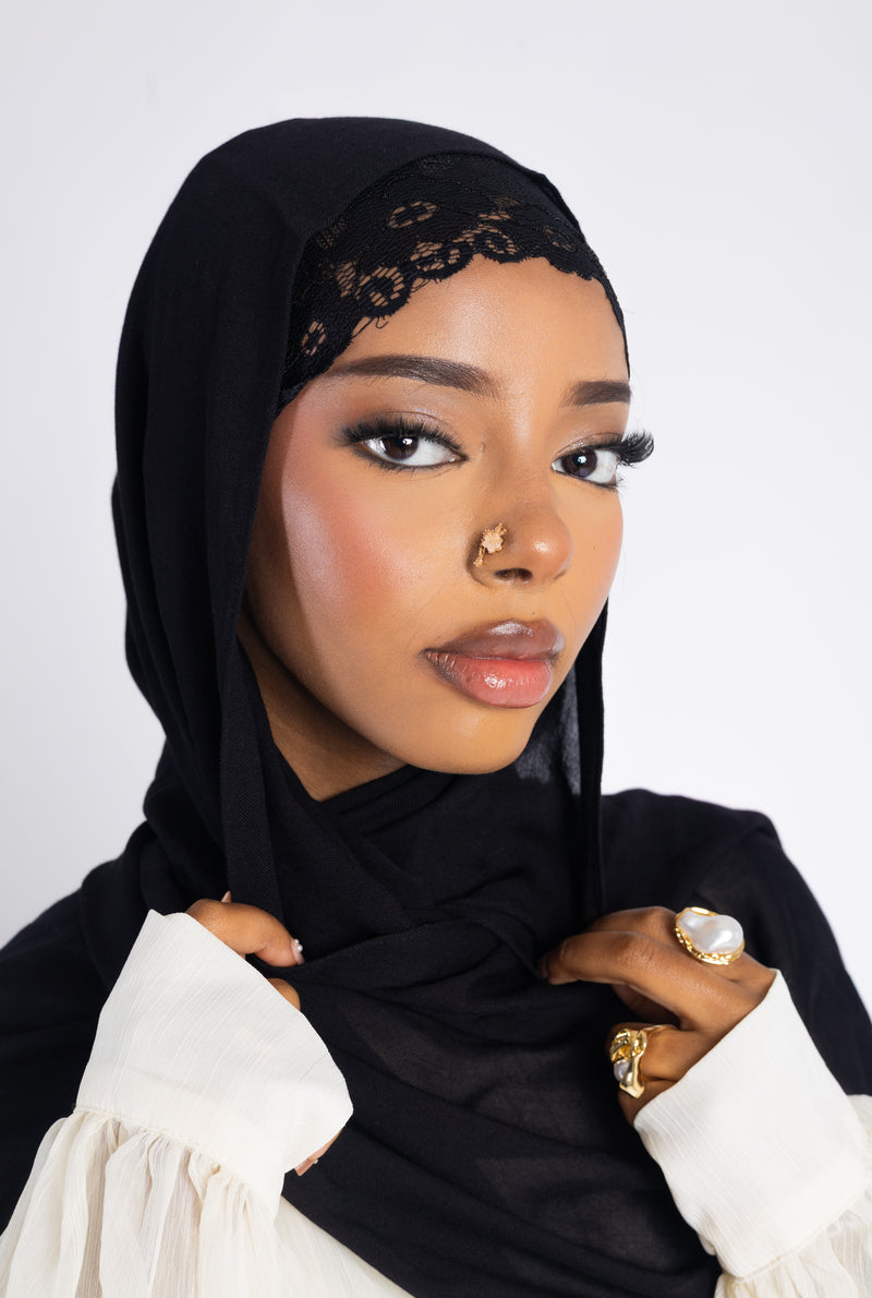 Black Lace Tie Undercap