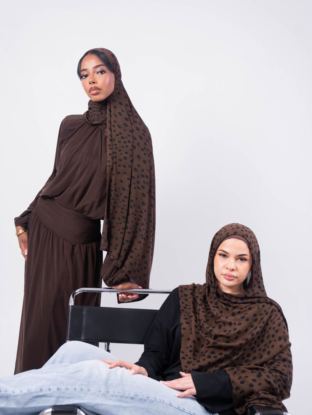 Brown Cheetah Spots Printed Jersey